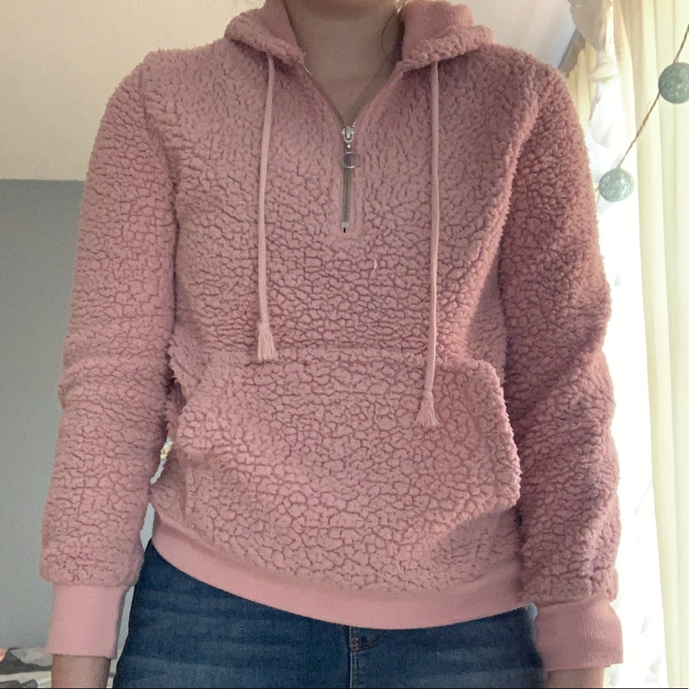 Dust Pink Fluffy Sweater